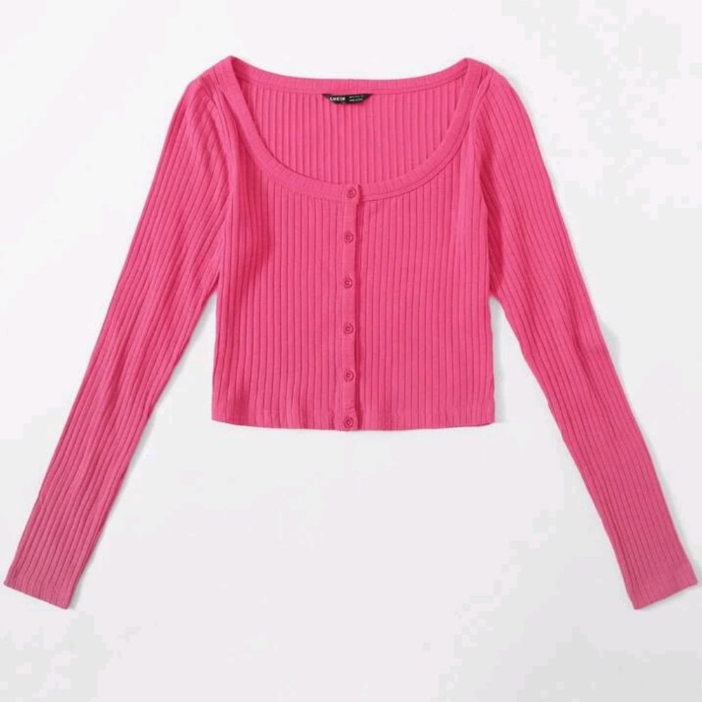Shein - Pink Crop Top Y2k Style, Scoop neck - Size XS